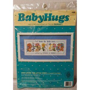 Vintage Sunset BabyHugs God Loves The Little Ones Counted Cross Stitch Kit 13538